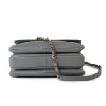 19B Grey Lambskin Quilted Trendy CC Light Gold Hardware - Image 9