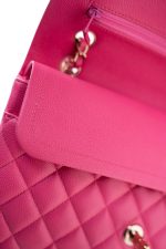 19C Pink Caviar Quilted Classic Flap Medium LGHW - Image 3