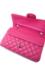 19C Pink Caviar Quilted Classic Flap Medium LGHW - Image 4