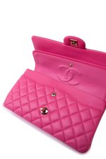 19C Pink Caviar Quilted Classic Flap Medium LGHW - Image 5