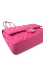 19C Pink Caviar Quilted Classic Flap Medium LGHW - Image 14