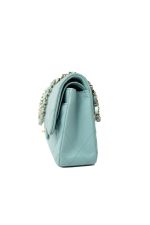 19c Tiffany Blue Caviar Quilted Classic Flap Light Gold Hardware - Image 2