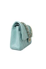 19c Tiffany Blue Caviar Quilted Classic Flap Light Gold Hardware - Image 8