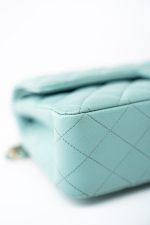 19c Tiffany Blue Caviar Quilted Classic Flap Light Gold Hardware - Image 13