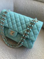 19C Tiffany Blue Caviar Quilted Classic Flap Medium LGHW - Image 2