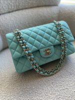 19C Tiffany Blue Caviar Quilted Classic Flap Medium LGHW - Image 3
