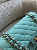 19C Tiffany Blue Caviar Quilted Classic Flap Medium LGHW - Image 4