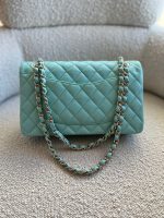 19C Tiffany Blue Caviar Quilted Classic Flap Medium LGHW - Image 7