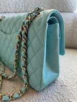 19C Tiffany Blue Caviar Quilted Classic Flap Medium LGHW - Image 8
