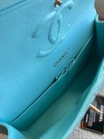 19C Tiffany Blue Caviar Quilted Classic Flap Medium LGHW - Image 10
