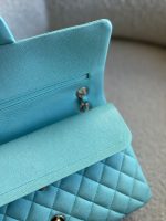 19C Tiffany Blue Caviar Quilted Classic Flap Medium LGHW - Image 11