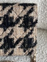 19K Beige and Black Houndstooth Tweed WOC - Image 11