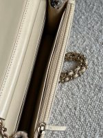 19K Beige and Black Houndstooth Tweed WOC - Image 14