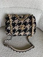 19K Houndstooth 19 Flap Beige/Black Small MHW