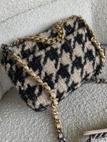 19K Houndstooth 19 Flap Beige/Black Small MHW - Image 11