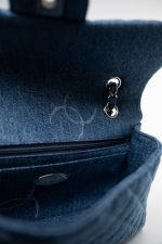 20B Denim Quilted Single Flap Medium Silver Hardware - Image 7