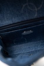 20B Denim Quilted Single Flap Medium Silver Hardware - Image 8