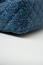 20B Denim Quilted Single Flap Medium Silver Hardware - Image 9