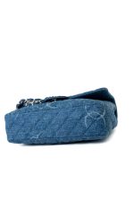 20B Denim Quilted Single Flap Medium Silver Hardware - Image 12