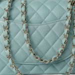 20C Tiffany Blue Caviar Quilted Classic Flap Medium Light Gold Hardware - Image 3