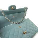20C Tiffany Blue Caviar Quilted Classic Flap Medium Light Gold Hardware - Image 5