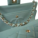 20C Tiffany Blue Caviar Quilted Classic Flap Medium Light Gold Hardware - Image 12