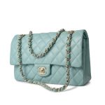 20C Tiffany Blue Caviar Quilted Classic Flap Medium Light Gold Hardware - Image 14