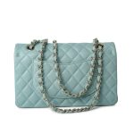 20C Tiffany Blue Caviar Quilted Classic Flap Medium Light Gold Hardware - Image 17
