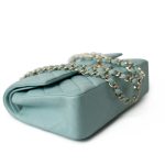 20C Tiffany Blue Caviar Quilted Classic Flap Medium Light Gold Hardware - Image 21