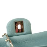 20C Tiffany Blue Caviar Quilted Classic Flap Medium Light Gold Hardware - Image 23