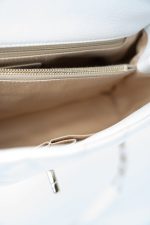 20K Iridescent White Caviar Quilted Coco Handle Medium Light Gold Hardware - Image 14