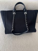20S Black Large Deauville Shopping Bag Silver Hardware - Image 4