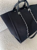 20S Black Large Deauville Shopping Bag Silver Hardware - Image 5