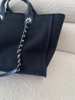 20S Black Large Deauville Shopping Bag Silver Hardware - Image 6