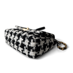 20S Black / White Ribbon Tweed 19 Flap Mixed Hardware Small - Image 6