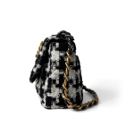 20S Black / White Ribbon Tweed 19 Flap Mixed Hardware Small - Image 10