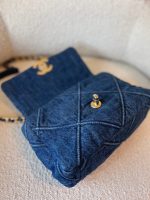 20S Blue Denim 19 Flap Quilted Small Mixed Hardware - Image 8