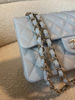 21A Grey Caviar Quilted Classic Flap Small LGHW - Image 2