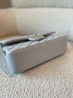 21A Grey Caviar Quilted Classic Flap Small LGHW - Image 4