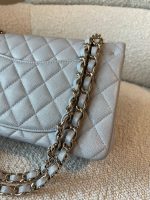 21A Grey Caviar Quilted Classic Flap Small LGHW - Image 5