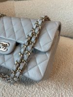21A Grey Caviar Quilted Classic Flap Small LGHW - Image 6
