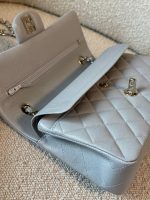 21A Grey Caviar Quilted Classic Flap Small LGHW - Image 8