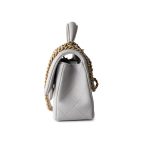 21A Grey Lambskin Quilted Mini Top Handle Antique Gold Hardware - Image 3