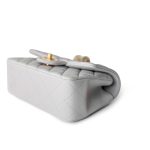 21A Grey Lambskin Quilted Mini Top Handle Antique Gold Hardware - Image 5