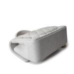 21A Grey Lambskin Quilted Mini Top Handle Antique Gold Hardware - Image 14