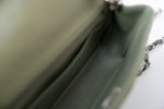 21B Military Green Lambskin Quilted Mini Rectangular Single Silver Hardware - Image 11