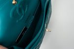 21C Dark Teal Caviar Quilted Classic Double Flap Small Light Gold Hardware - Image 16
