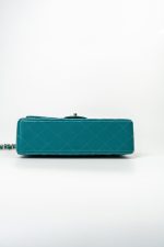 21C Dark Teal Caviar Quilted Classic Double Flap Small Light Gold Hardware - Image 6