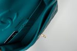 21C Dark Teal Caviar Quilted Classic Double Flap Small Light Gold Hardware - Image 8