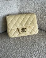 21C Mini Square Yellow Lambskin Quilted Single Flap LGHW - Image 11